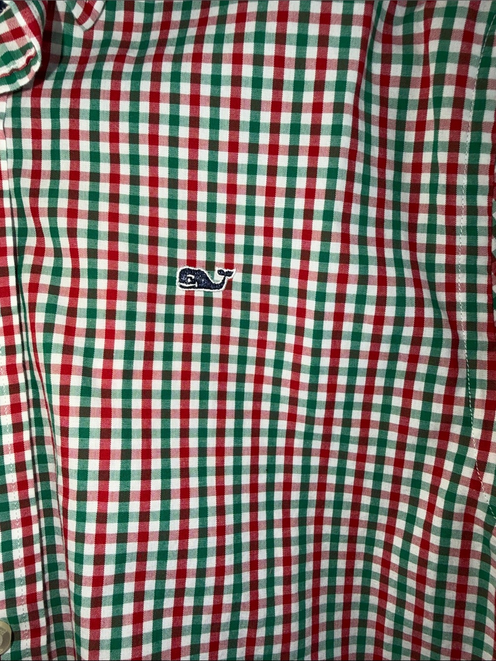 Boy's Vineyard Vines Red & Green Gingham Button-Down - Picture 2 of 7